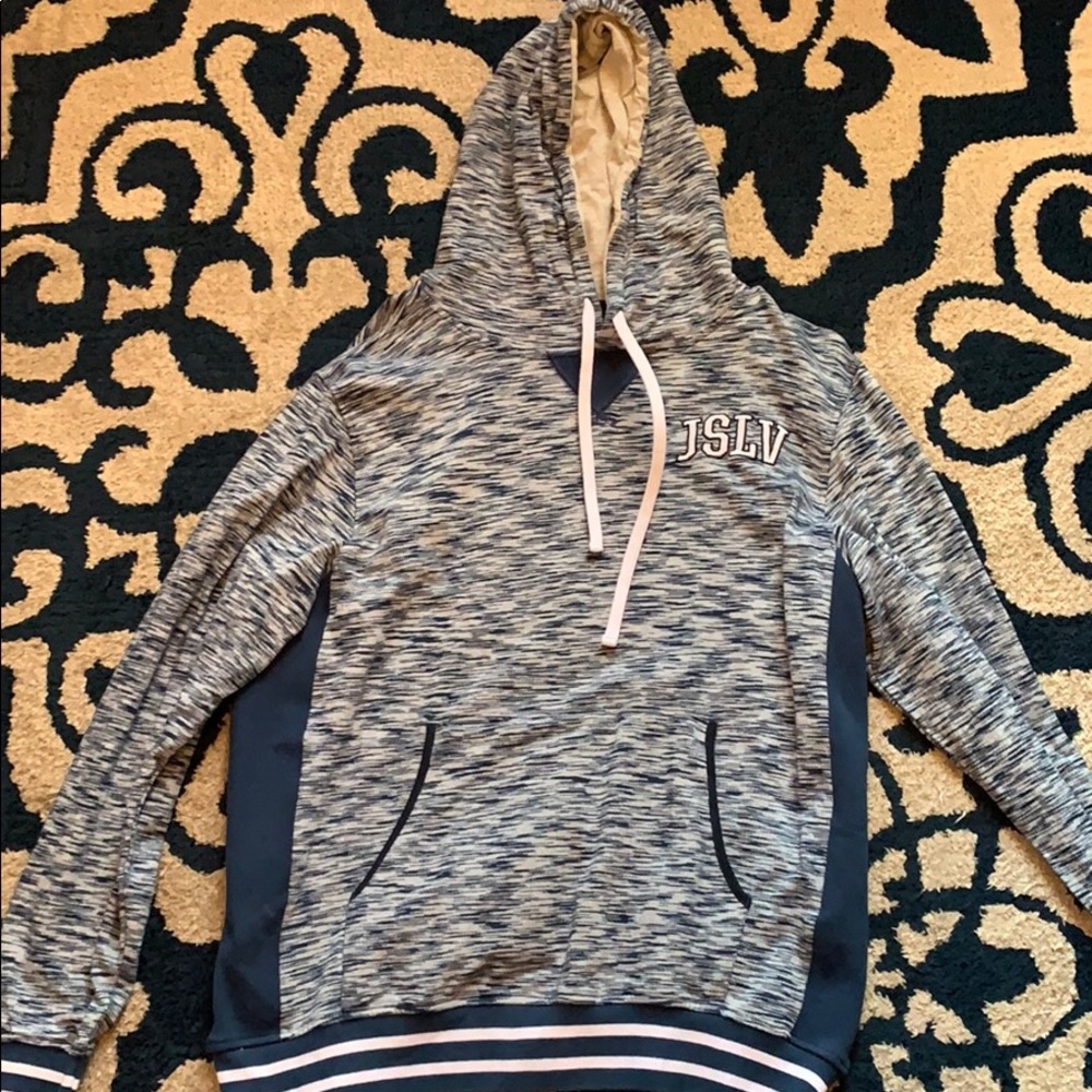 JSLV blue and white heather hoodie